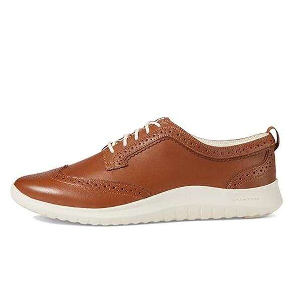 NWT Cole Haan Women's Zerogrand Meritt Wing Tip Oxford, British Tan/Ivory, 8.5 - Picture 4 of 6